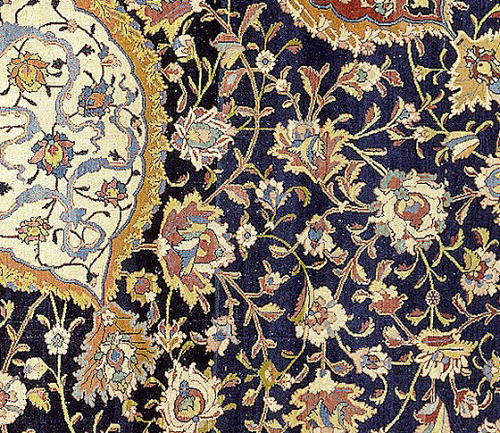 girlfriendontherun:The detail fragment of the Ardabil Carpet at Victoria & Albert Museum. One 