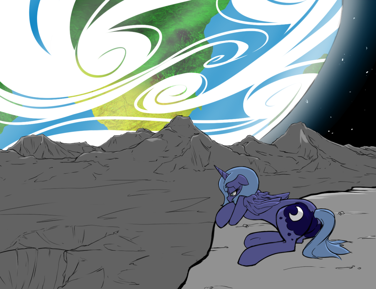theponyartcollection:  Commission — It’s Hard to Look Sometimes by ~graphic-lee