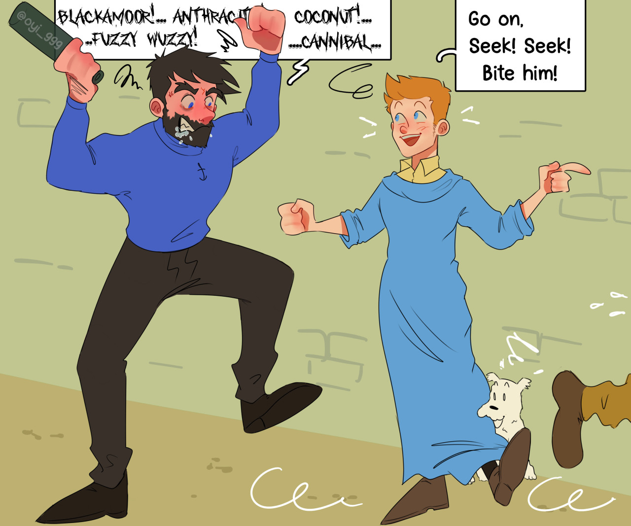 Tintin treating haddok like a dog lmao #tintin #the adventures of tintin #captain haddock#haddotin