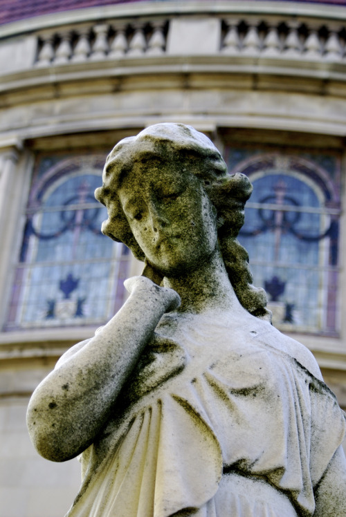 taphophilia:  Old Moss Covered Statue by Qix64 