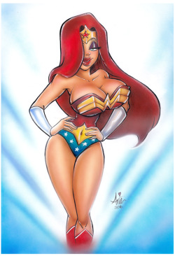 Pinuparena:wonder Woman As Jessica Rabbit By  Arie Monroe