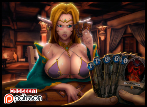 crisisbeat: Strip poker Heartstone I love elves i love games! a Commision i loved doing, i hope the client wants to continue the action on this!  look for the uncensored on Patreon or ask the client!   