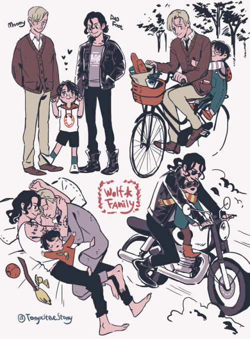 zigster-ao3: dontthinkonithermione: j000000: wolfstar+harry family :D *internal screaming* THE CH