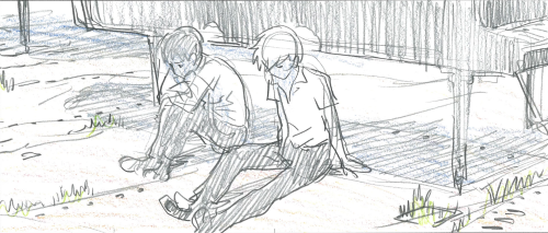 scenikeight:Early storyboards of Shinji and Kaworu for Evangelion:3.0 You Can (Not) Redo (Mahiro Maeda)