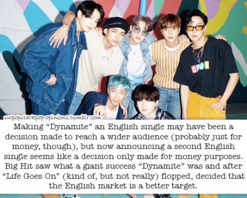 Making Dynamite an English single may have been a decision made to reach a wider audience (probably 