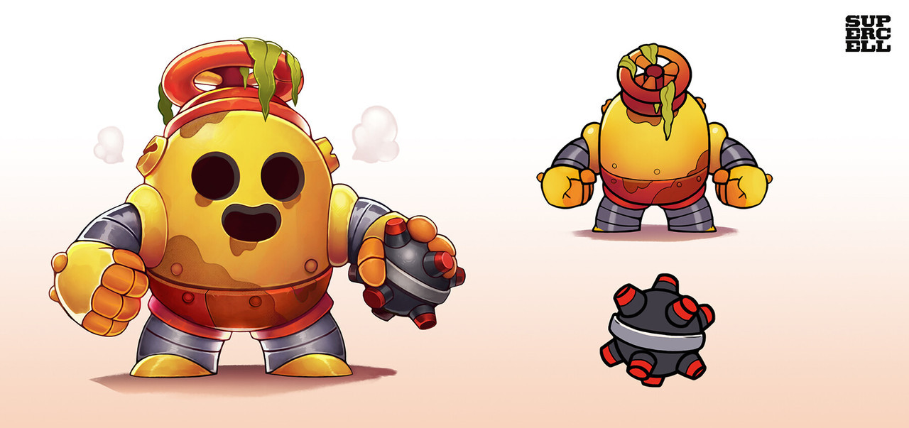 Ravenkult Brawl Stars Robo Spike Skin By Rabcat Game Art - brawl stars robo skins