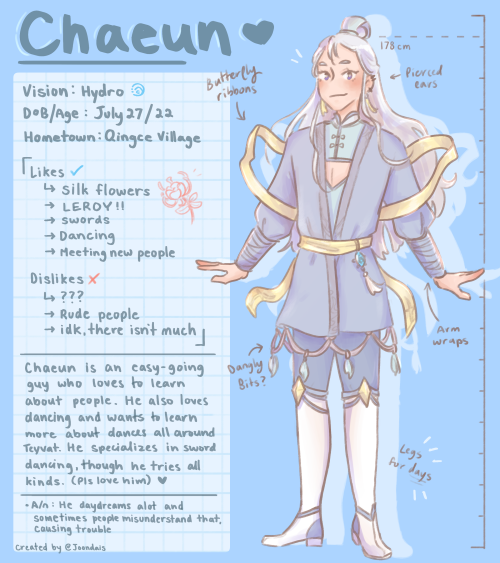 [genshin oc]Meet Chaeun! pls give him love~