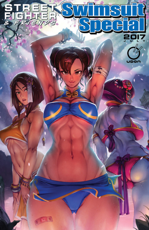 minacream: Recently, I collaborated with Ecchi-Star on    UDON’s Street Fighter & Friends 2017 Swimsuit Special cover. I designed a selection of swimsuits for Chun-Li and Hsien-ko to wear, and Ecchi and the Udon editor picked their favorites. So