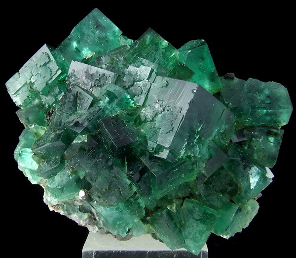 mineralists:  Fluorescent blue and green FluoriteCubic, gemmy crystals of fluorite