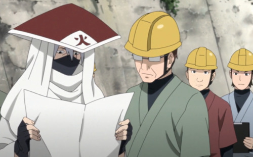 annalovesfiction: sixth hokage Hatake Kakashi giving instructions about the building of a monument t