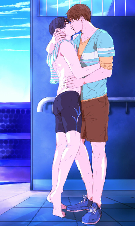 Porn photo morgiemalt:  Makoto picking up Haru after