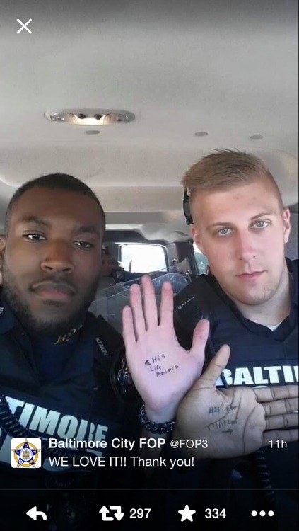 cleophatracominatya:  turmoilsofthesea:  stopwhitepeopleforever:  Baltimore PD is really fucking trying it.  That black cop like really though Did they offer you a raise or some shit?   I couldn’t have asked for better reactions photos cause that was