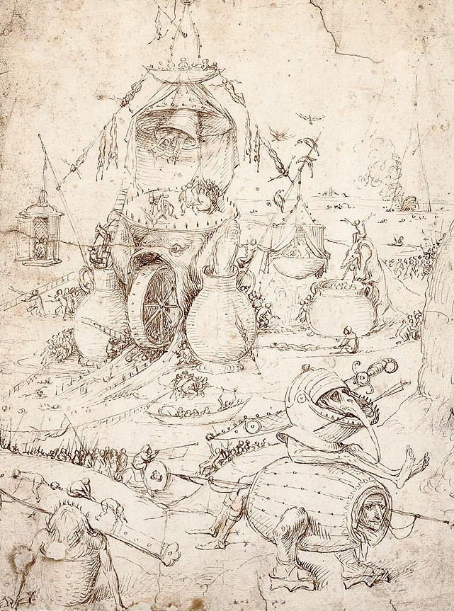 enginkid88modern:  Circle of Hieronymus Bosch (Drawn around 1505-1515) - A HELL SCENE