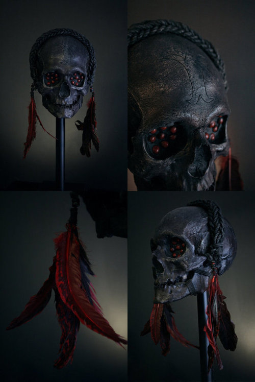 torvenius:Some of my latest sculptures. mixed media trophy skulls. All for sale.www.torvenius.etsy.c