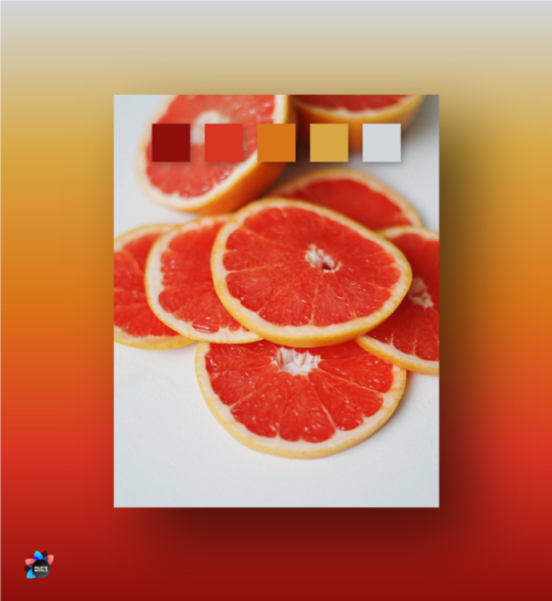 paletteworld: #968E0E0B - DA3423 - DA7418 - D8A743 - D1D6DA