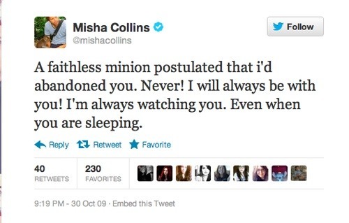 who-minds-supernatural:  Favourite misha tweets (part 1) 