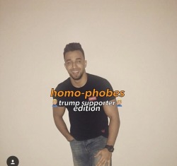 homo-phobes:  ‘L’ 🙅🏻‍♂️Of Latino descent🌶💦 yet still a trump supporter😕Interesting ! Also believes gay rights are pointless and dumb 🙅🏻‍♂️🙁👎🏻Yet pretends to also wear a DIY thong😱😧🤓🤓 . Interesting