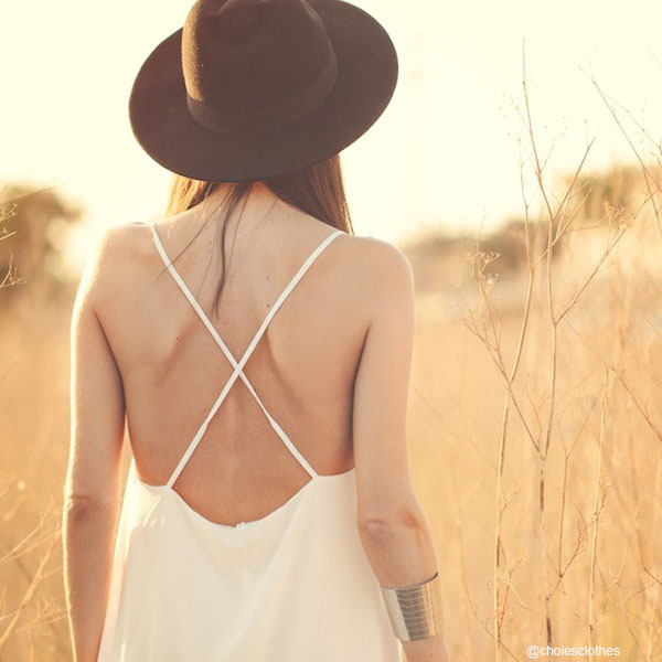 choiesclothes:  Choies Limited Edition White Two-layer Maxi Besch Dress With Cross