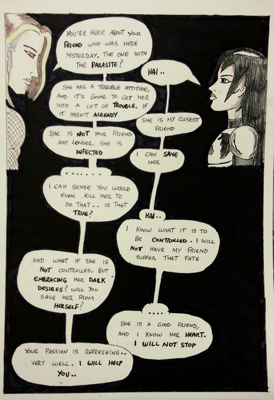 Kate Five vs Symbiote comic Page 78  Marcus and Taki converse about Kate