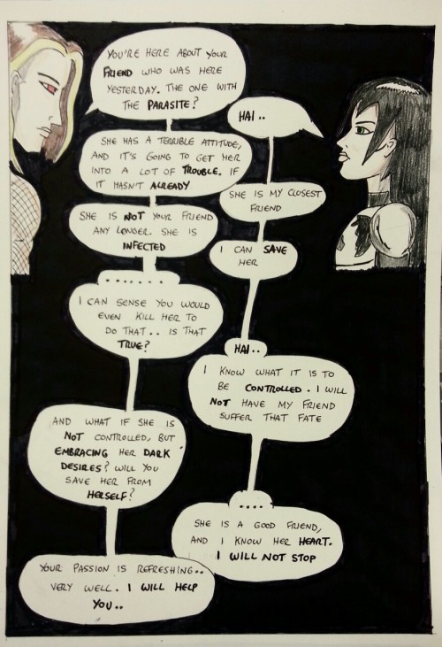 Kate Five vs Symbiote comic Page 78  Marcus and Taki converse about Kate
