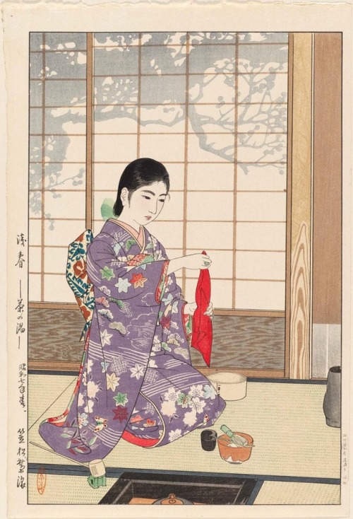 wonderlartcafe: Kasamatsu Shiro 笠松紫浪 (1898-1991)— Zanshun Chanoyu 残春 茶の湯 (Late spring - Tea ce