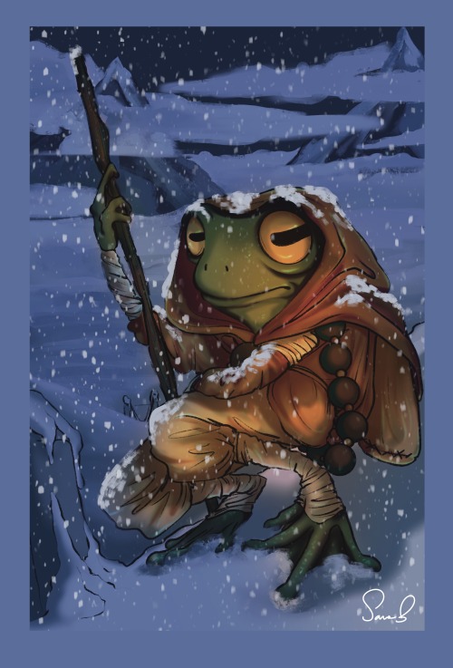 JANUARY | Monk FrogMaurice, the Monk frog who wanders between the snowy mountains in a very scientif