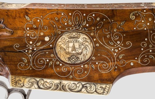Wheellock rifle crafted by Sebastion Schildegger of Salzburg for the armory of Count Max of Preysing