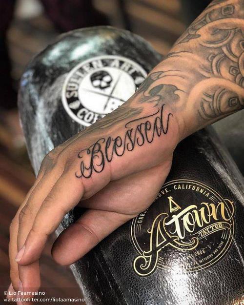 By Lio Faamasino, done in Garden Grove. http://ttoo.co/p/35618 blessed;english;english word;facebook;hand;languages;liofaamasino;lettering;twitter;word