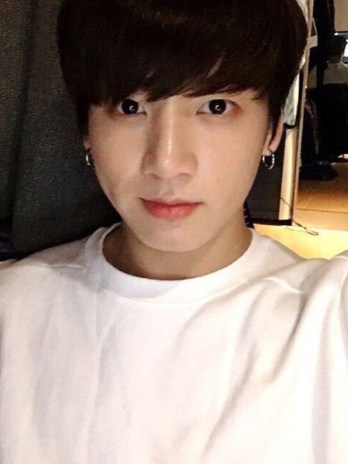 Jungkook In White Shirts + Red Lips