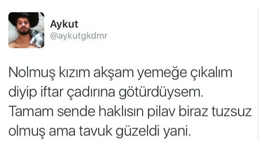 Noolmuş kızım akşam yemeğe...