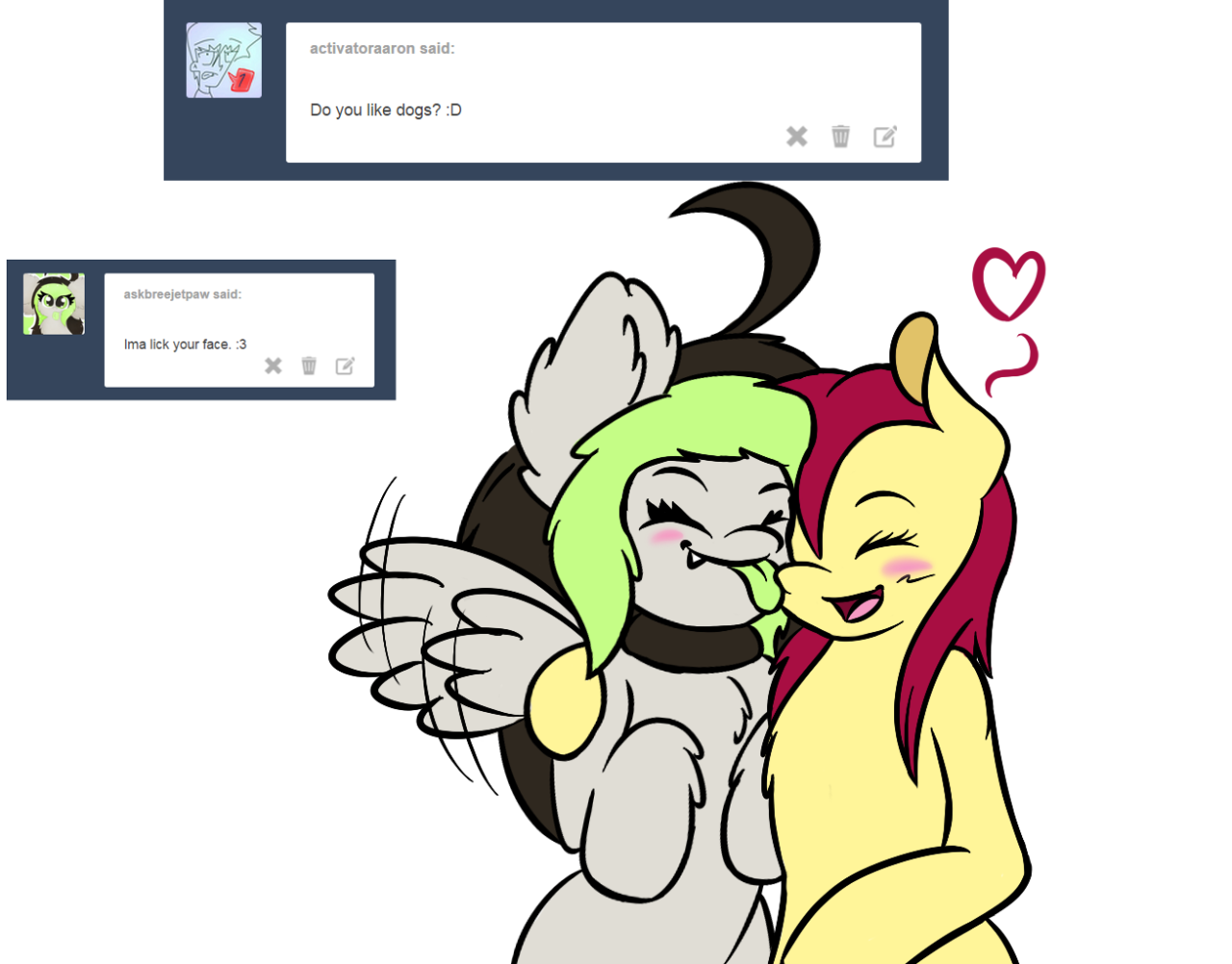 kat-and-katty-answers:Katty: Pfff…. BreeBree, that tickles~ &lt;3~Ask Kat #70: