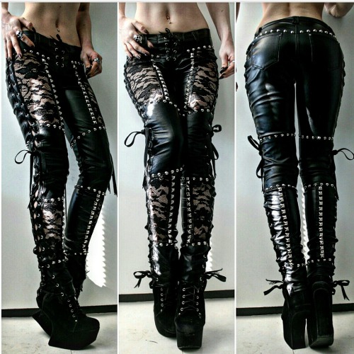 Leathergirl and lace pants available Sunday 8PM UK time at www.painkillerclothing.com/products