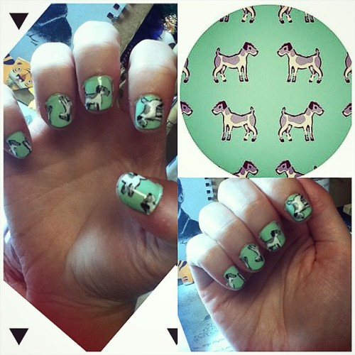 saw this post on instagram and tried to replicate it onto my nails. Tiny dogs are surprisingly hard 