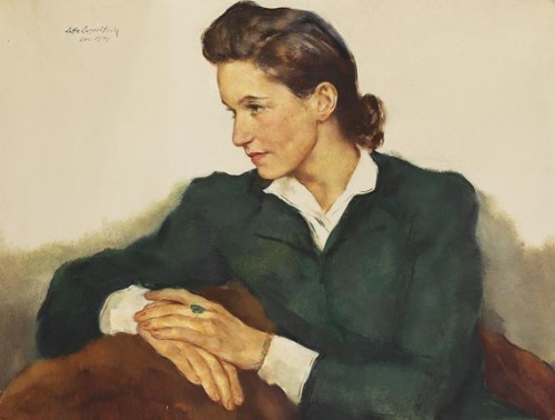 Lotte Laserstein, Dita Neumann im grünen Kleid (Dita Neumann in a green dress), 1944