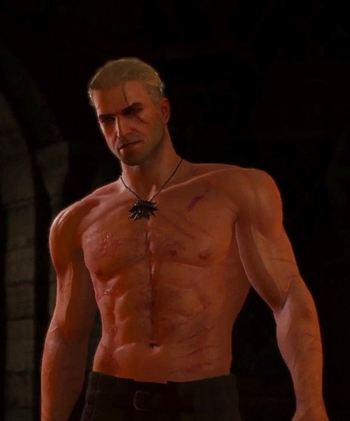 amayanocturna: An appreciation post of a shirtless Geralt
