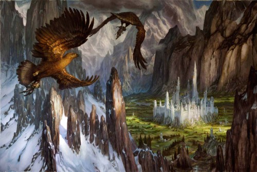 eldamaranquendi:LEGENDARIUM by Donato Giancola1. Huor and Hurin Approaching Gondolin 2.  “I threw do