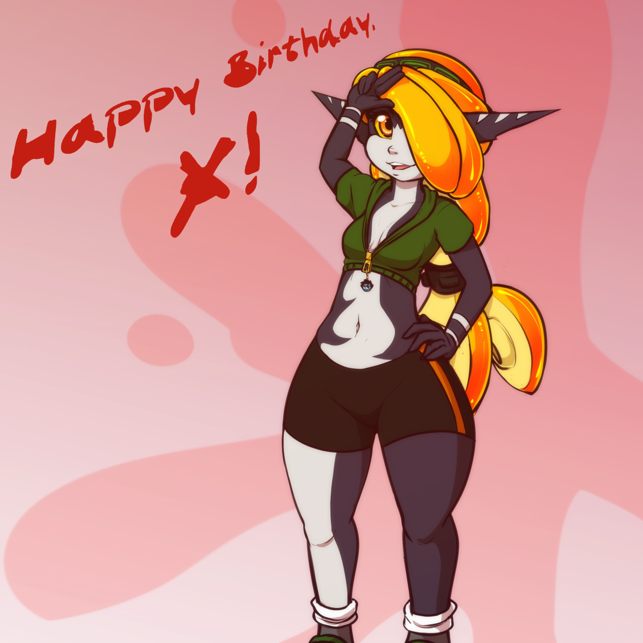 xdraws:  scdk-sfw:  Birthday gift for xdraws, of his Squidna design :3c (I tried)Hope