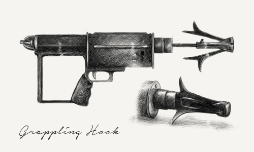 Grappling Hook SchematicsThis is actually part of an upcoming painting but I figured I’d 