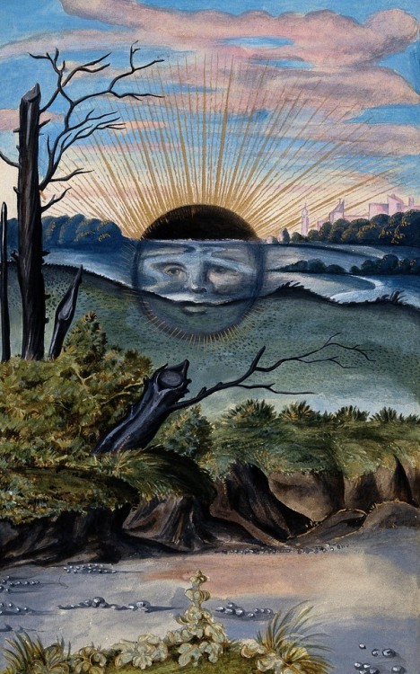 achasma: The Black Sun (detail), illustration by an unknown artist from the alchemical treatise “Spl