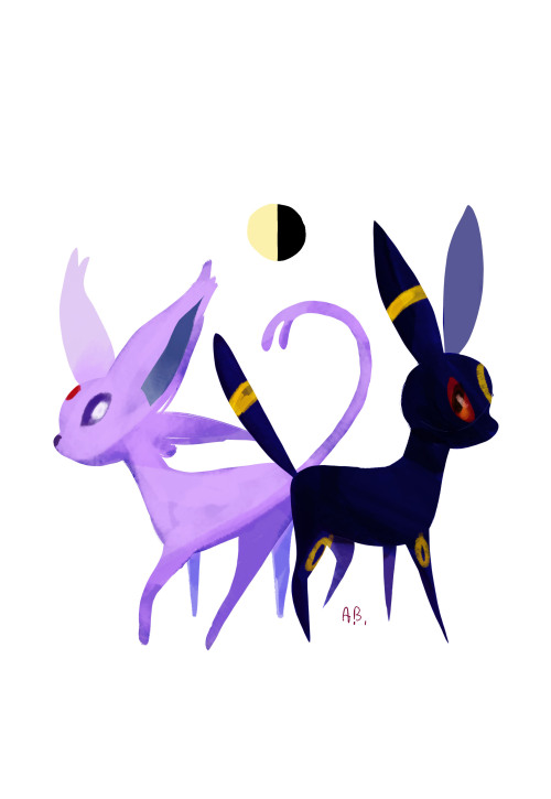 ayleasart:Thinking about doing a Pokemon a day challenge. Here’s #1, my favorite eeveelutions!