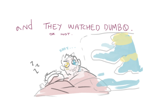 radicles-art: YOU DIDNT THINK ID FORGET… THORBRUCE WEEK BABBEYin which they watch dumbo for t