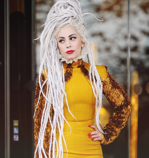 ladyxgaga:  Photos of Gaga leaving her hotel in London a few moments ago. 