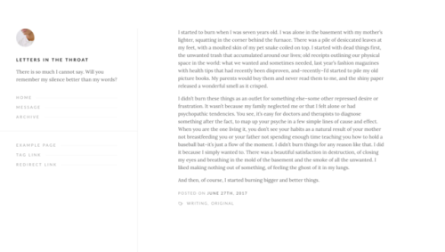 sorrism: honey - preview / code a simple theme to showcase your writing features: post sizes from 42