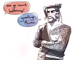 scatterarrow:listen. hanzo and widowmaker are sniper frenemies who only communicate through sarcasm and competition