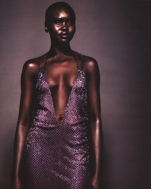 a-state-of-bliss: Vogue Deutsch Feb 1998 ‘Edel-Metal’ - Alek Wek by Mark Abrahams