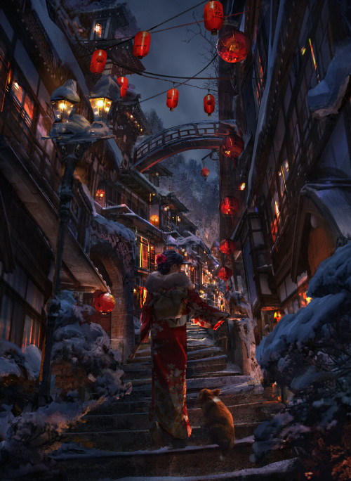 Winter Walk  Eddie Mendoza www.artstation.com/artwork/N5XmZJ