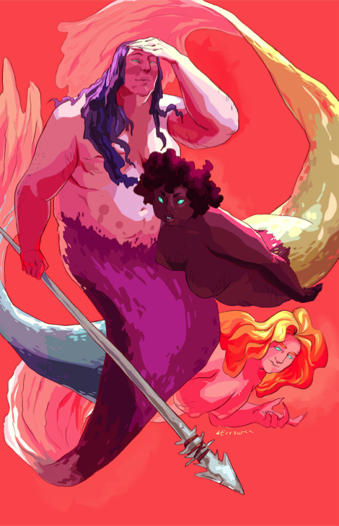 My mermaids for thumbcramps’ fat mermaid zine for charity - you can follow her twitter for inf