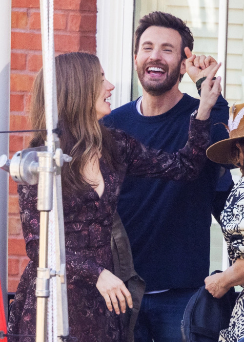 ANA DE ARMAS and CHRIS EVANS on the set of Ghosted in Atlanta -  March 3rd, 2022.