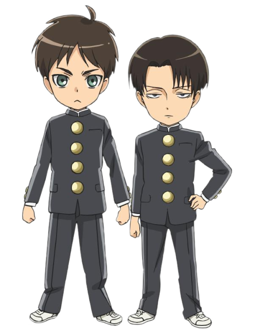 erens-jaeger-bombs:  Transparent Eren/Levi edits from the Junior High spinoff art 