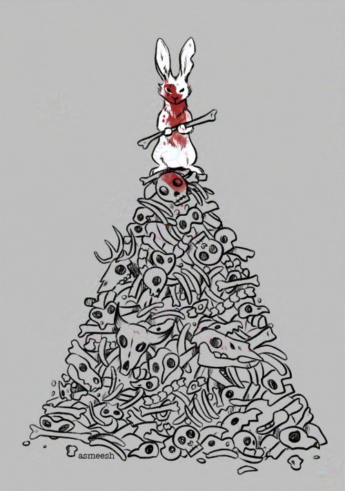 Wanted To Draw A Monster And Settled On The Rabbit Of Caerbannog From Monty Python